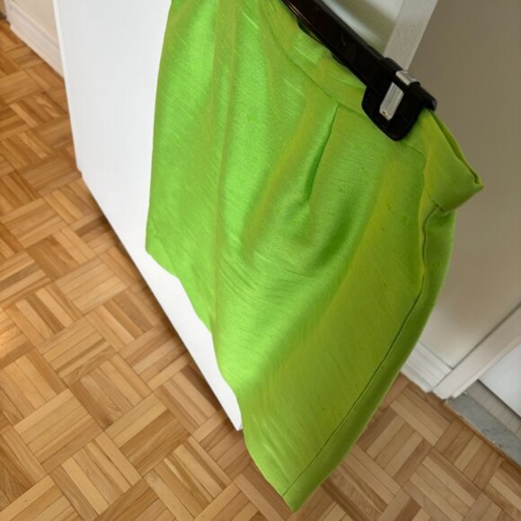 Stunning 1960s Lime Green 3 piece Raw Silk Suit Set - Size 12/14 - Picture 11 of 12